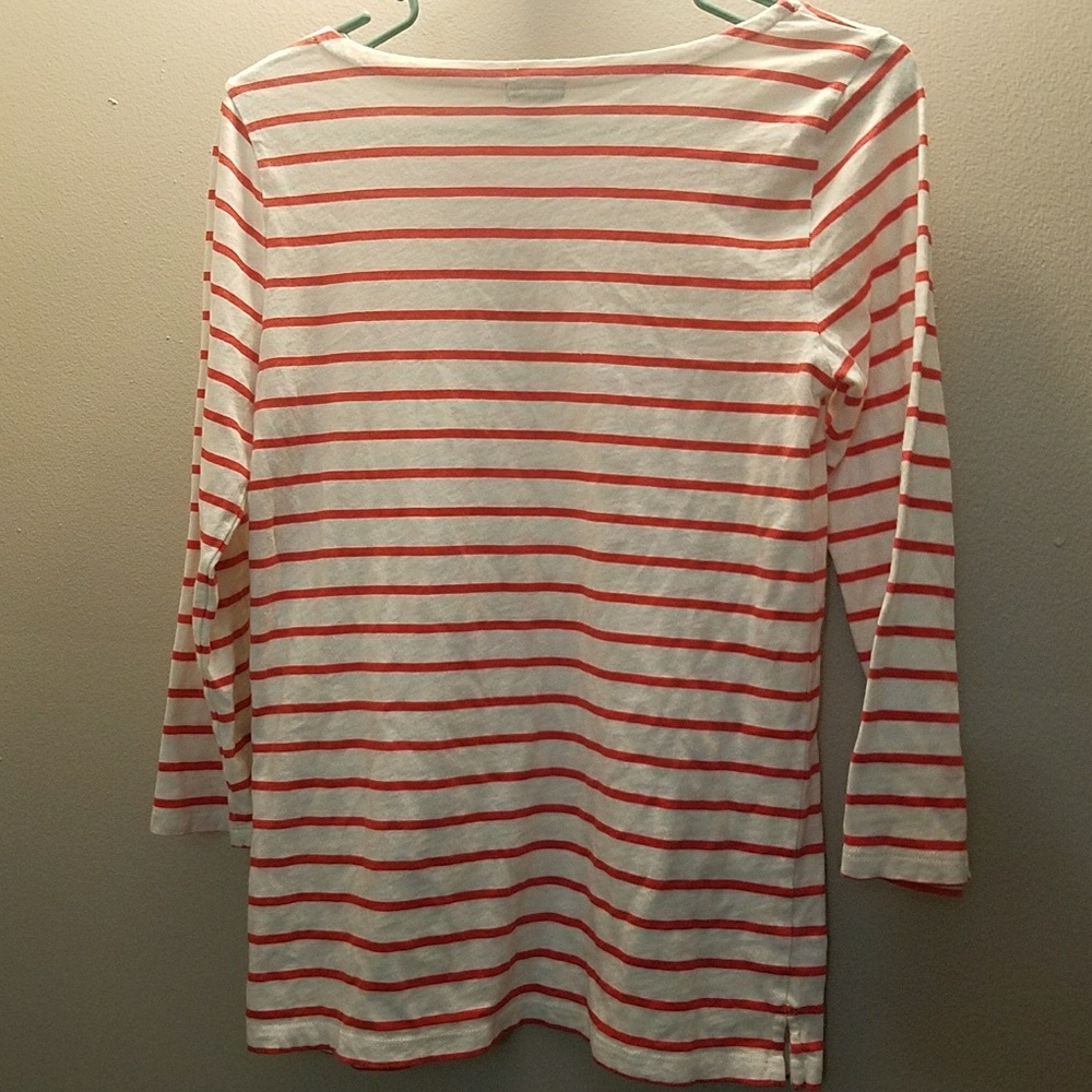 J Crew Red Striped Long Sleeved Tee - Picture 2 of 2